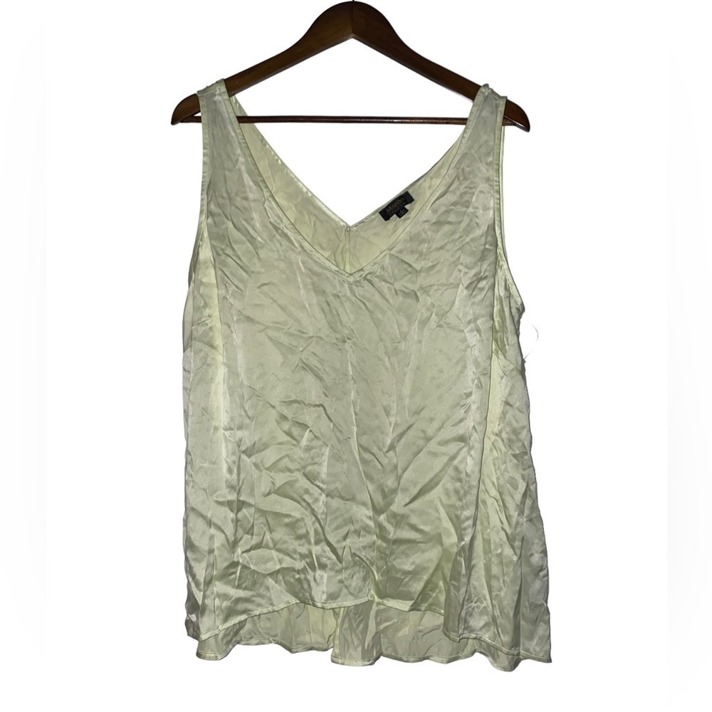 Lord & Taylor Maree Pour Toi Women Green 100% Silk Cami‎ Shelf Top Size 16